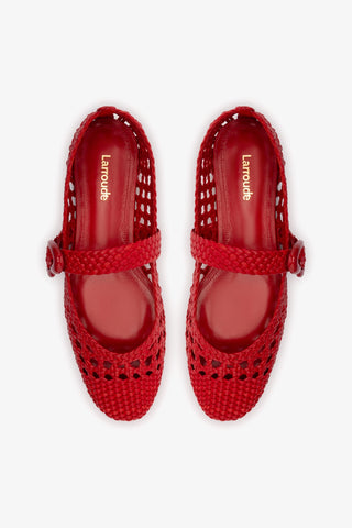 Sapatilha Verona Macramê Couro Vermelho