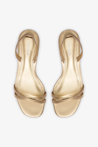 Sandália Annie Mini Couro Dourado Womens - Shoes - Sandals Larroudé