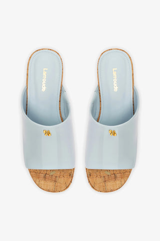 Mule Charli Couro Verniz Azul