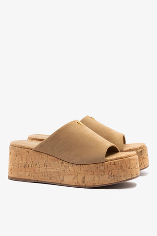 Mule Charli Camurça Caramelo