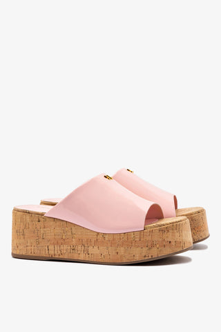 Mule Charli Couro Verniz Rosa