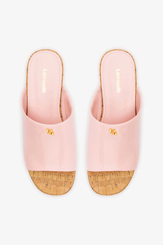 Mule Charli Couro Verniz Rosa