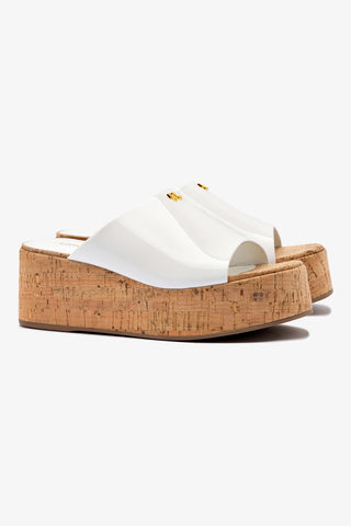 Charli Mule In White Leather