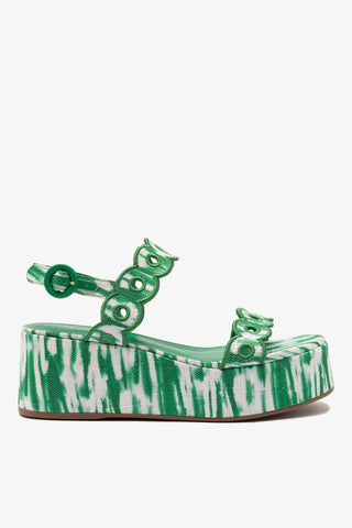 Flatform Florence Ráfia Tie Dye Verde