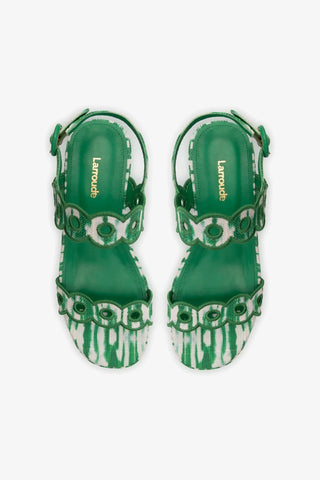 Flatform Florence Ráfia Tie Dye Verde