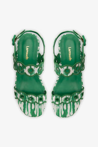 Flatform Florence Ráfia Tie Dye Verde
