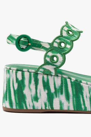 Flatform Florence Ráfia Tie Dye Verde