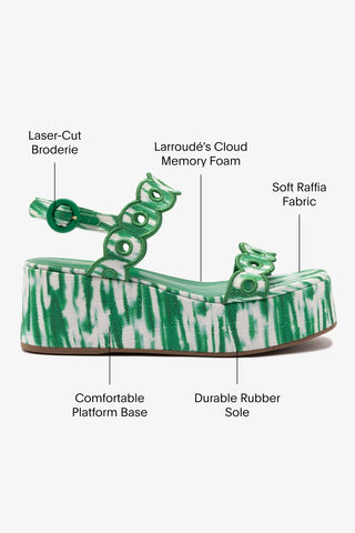 Flatform Florence Ráfia Tie Dye Verde