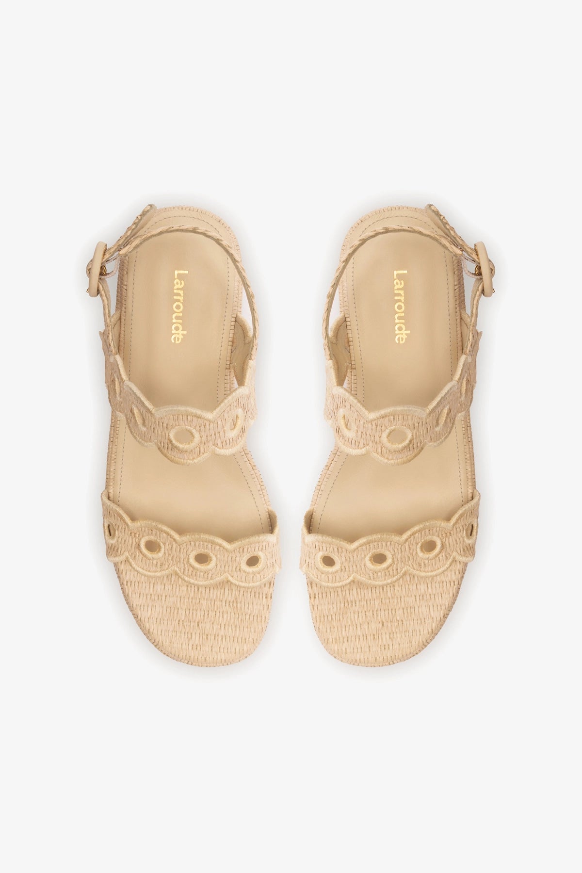 Florence Broderie Flatform In Natural Raffia