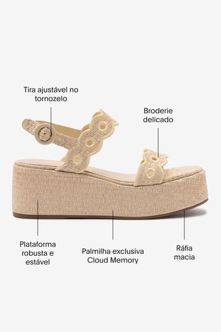 Flatform Florence Ráfia Natural