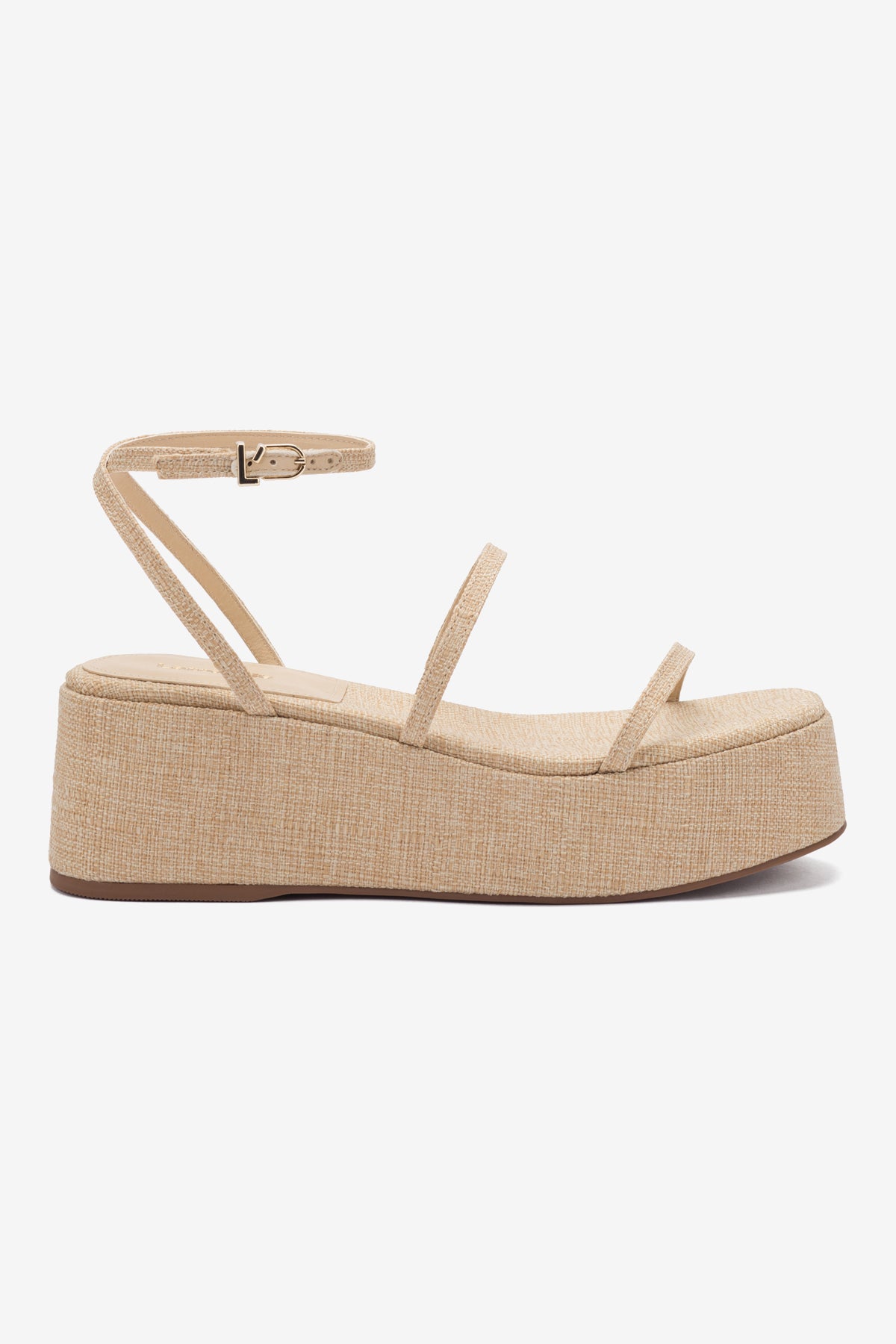 Gio Flatform Sandal In Beige Raffia