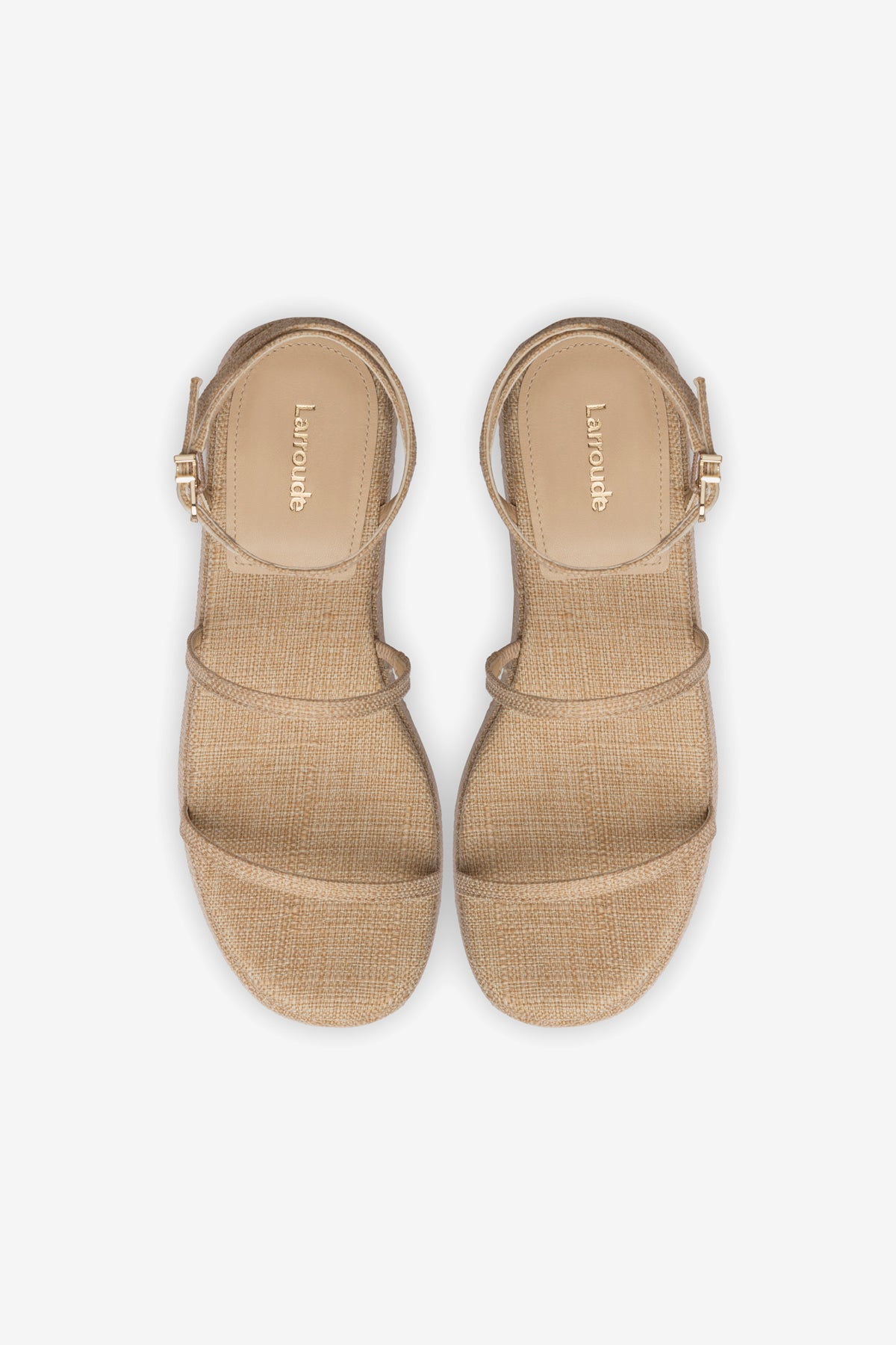 Gio Flatform Sandal In Beige Raffia