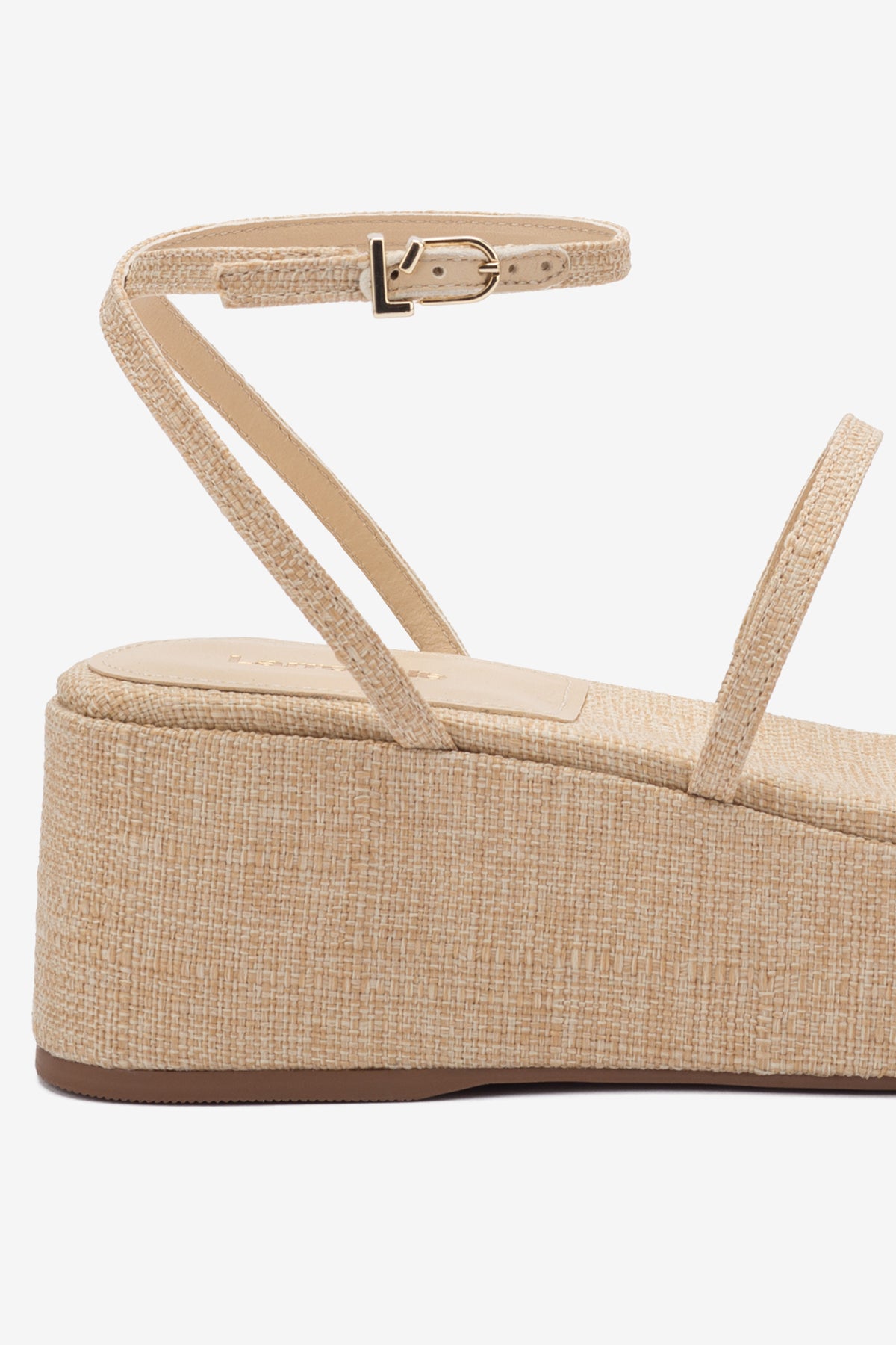 Gio Flatform Sandal In Beige Raffia