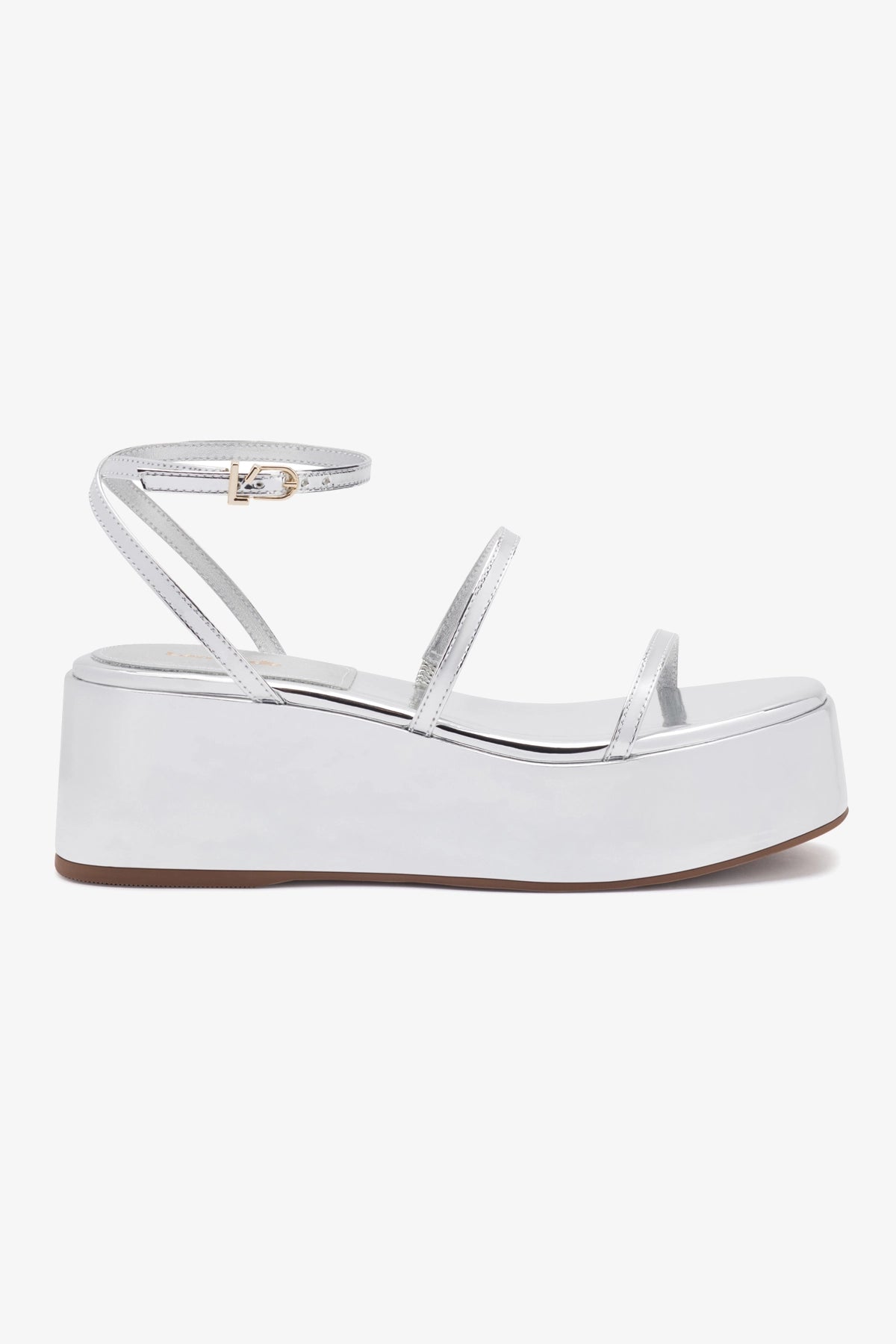 Gio Flatform Sandal In Specchio Silver