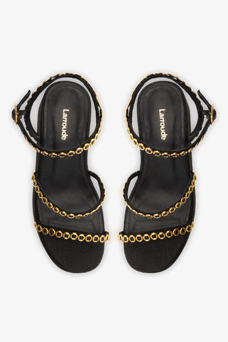 Flatform Gio Milanina Ráfia Preto