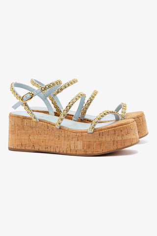 Flatform Gio Milanina Jeans e Cortiça