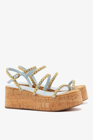 Flatform Gio Milanina Jeans e Cortiça