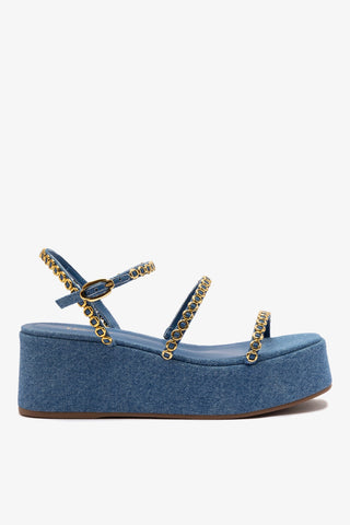 Flatform Gio Milanina Jeans Azul