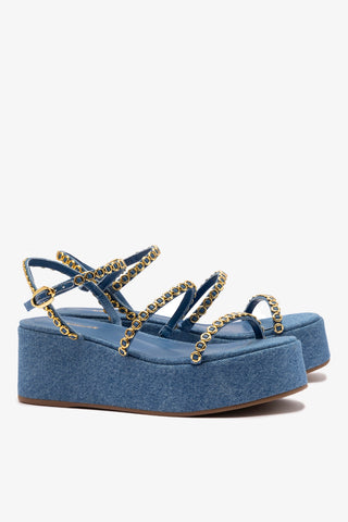 Flatform Gio Milanina Jeans Azul
