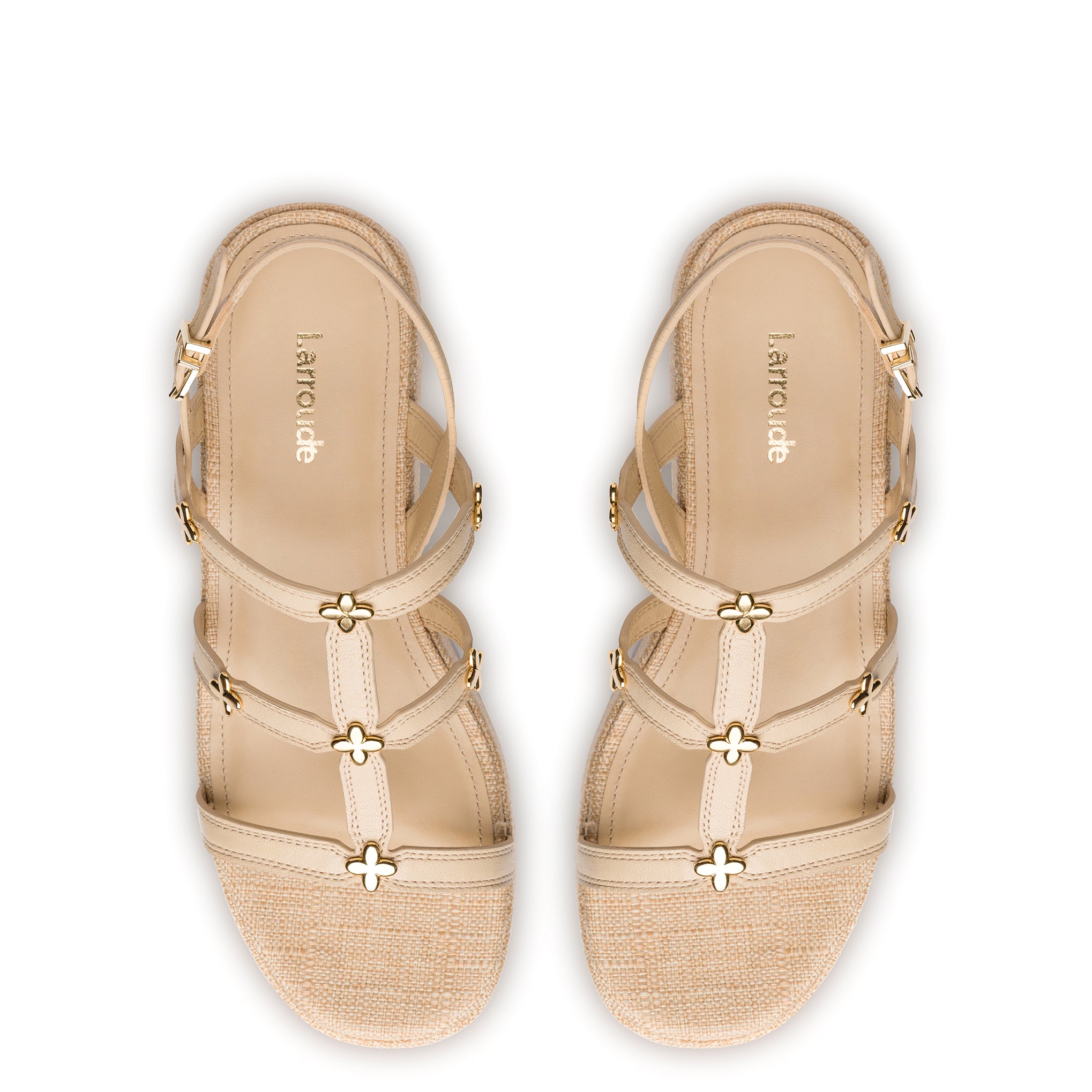 Harmony Flatform Sandal In Beige Raffia