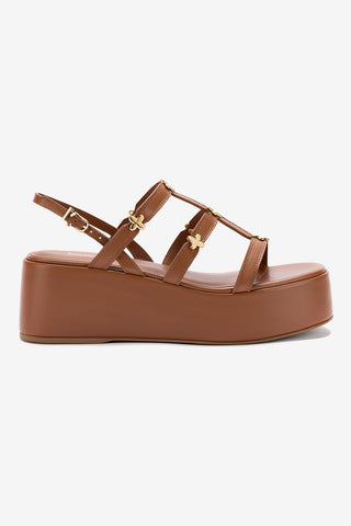 Flatform Harmony Couro Caramelo