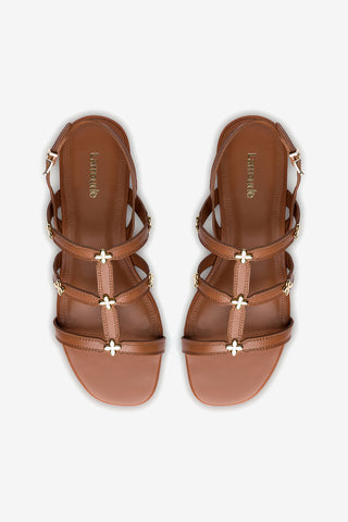 Flatform Harmony Couro Caramelo
