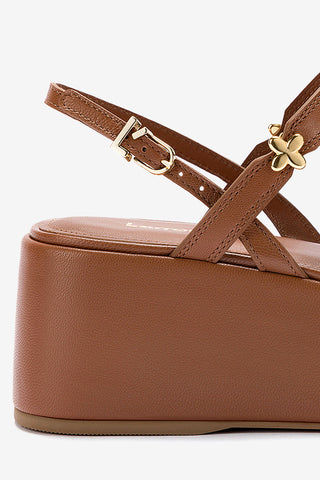 Flatform Harmony Couro Caramelo