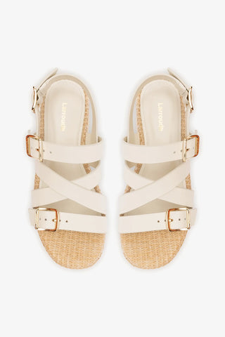 Flatform Patti Couro Off White Sandal Larroudé