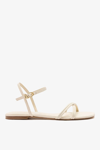 Sandália Flat Annie Couro Off White