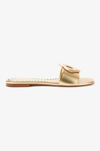 Flat Flora Couro Dourado