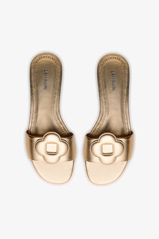 Flat Flora Couro Dourado