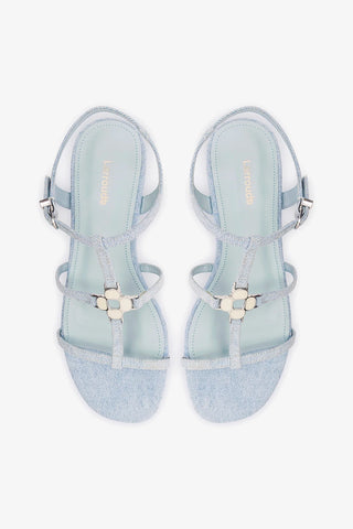 Sandália Flat Hana Jeans Azul Womens - Shoes - Flats Larroudé