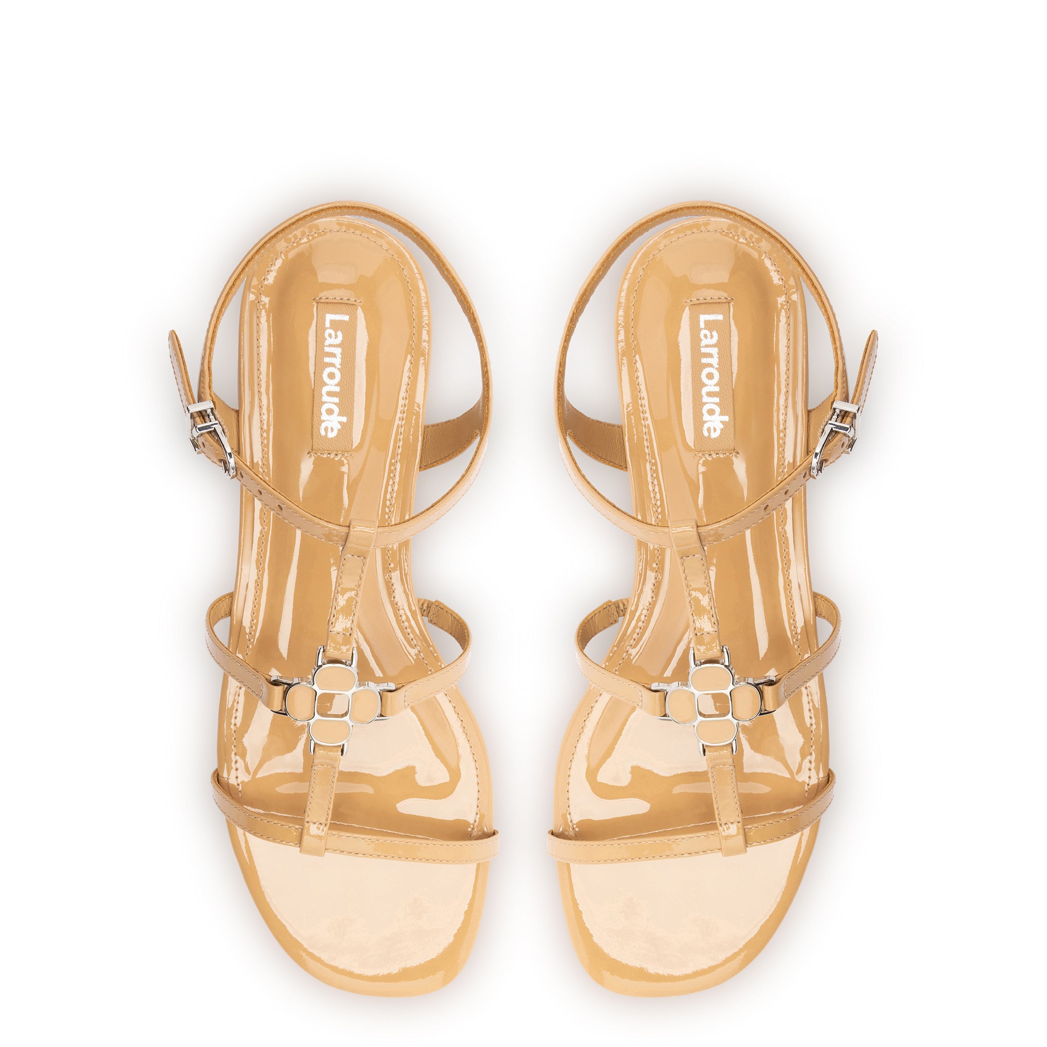 Hana Flat In Tan Patent Leather