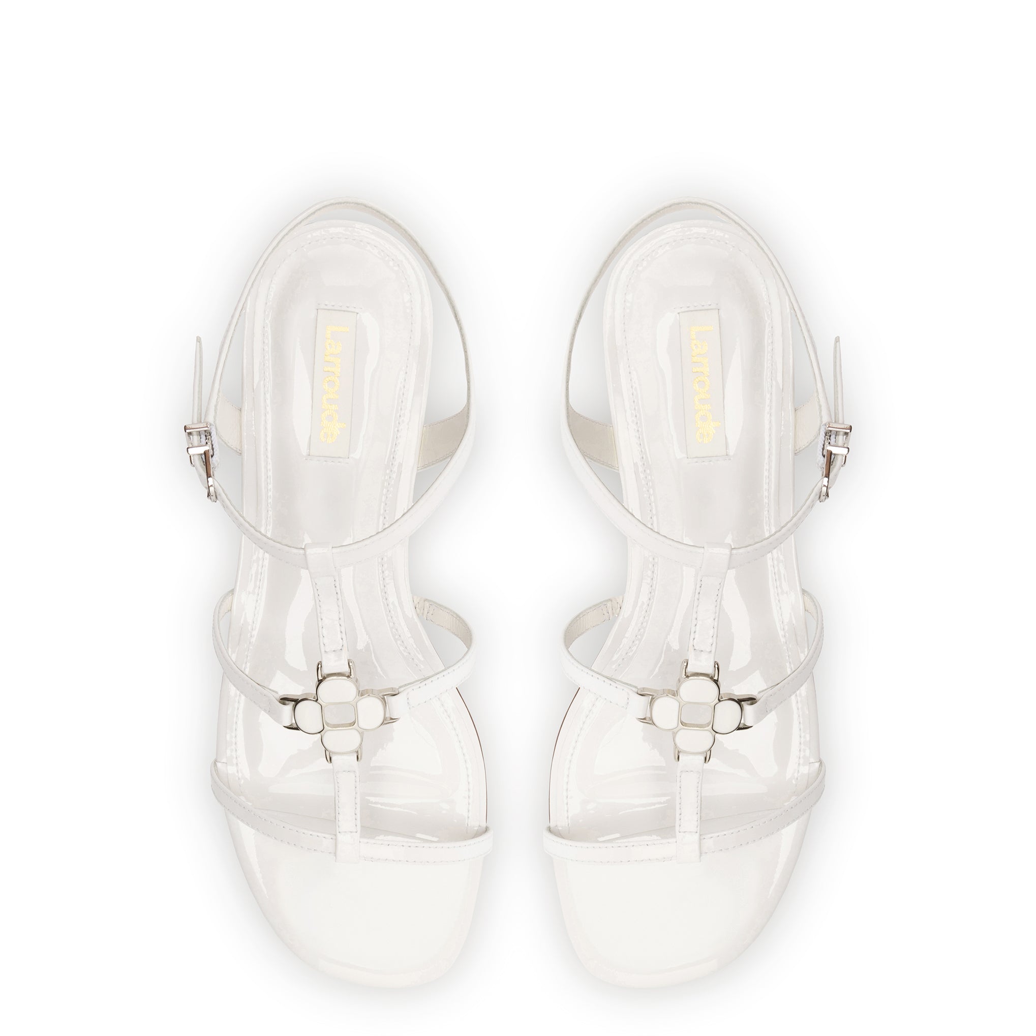 Hana Flat In White Patent Leather