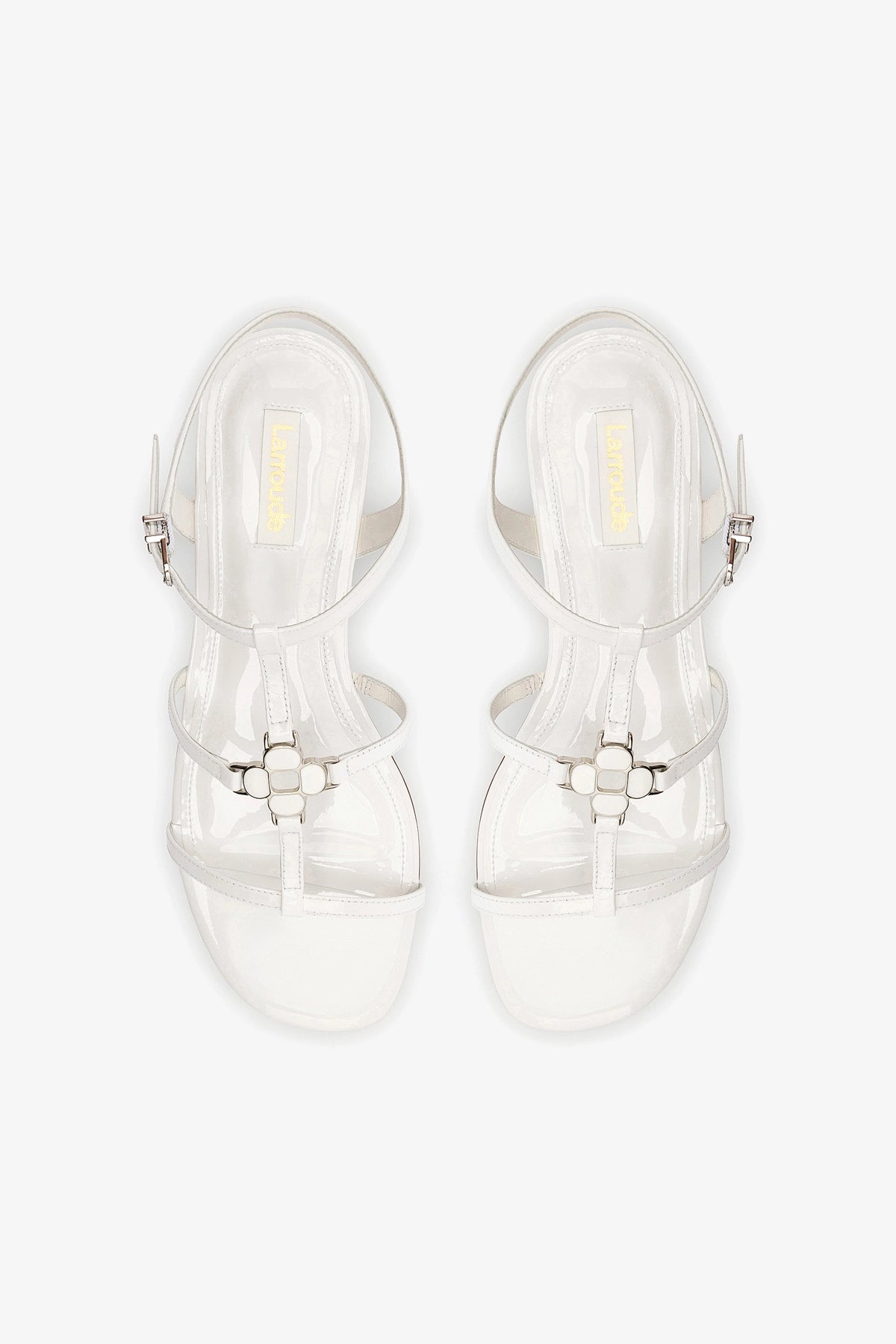 Hana Flat In White Patent Leather