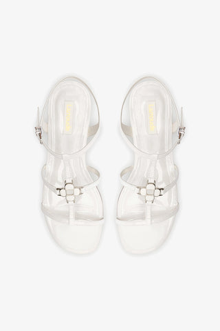 Hana Flat In White Patent Leather