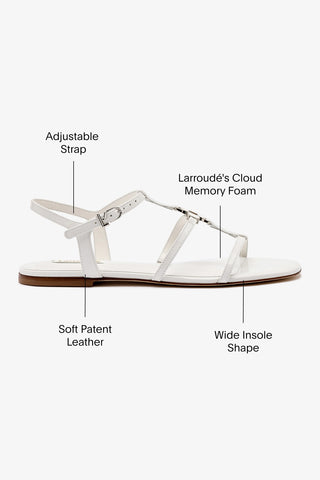 Hana Flat In White Patent Leather