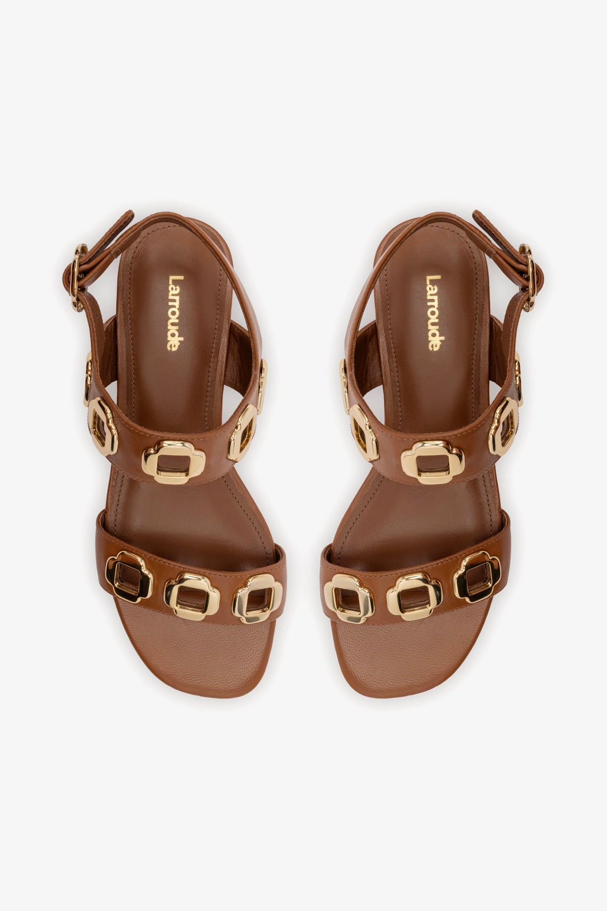 Milan Flat Sandal In Caramel Leather