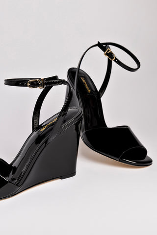 Yves Wedge In Black Patent Leather