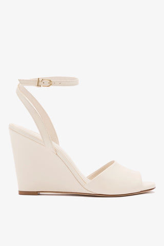Sandália Anabela Yves Couro Off White Womens - Shoes - Wedges Larroudé