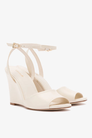 Sandália Anabela Yves Couro Off White Womens - Shoes - Wedges Larroudé