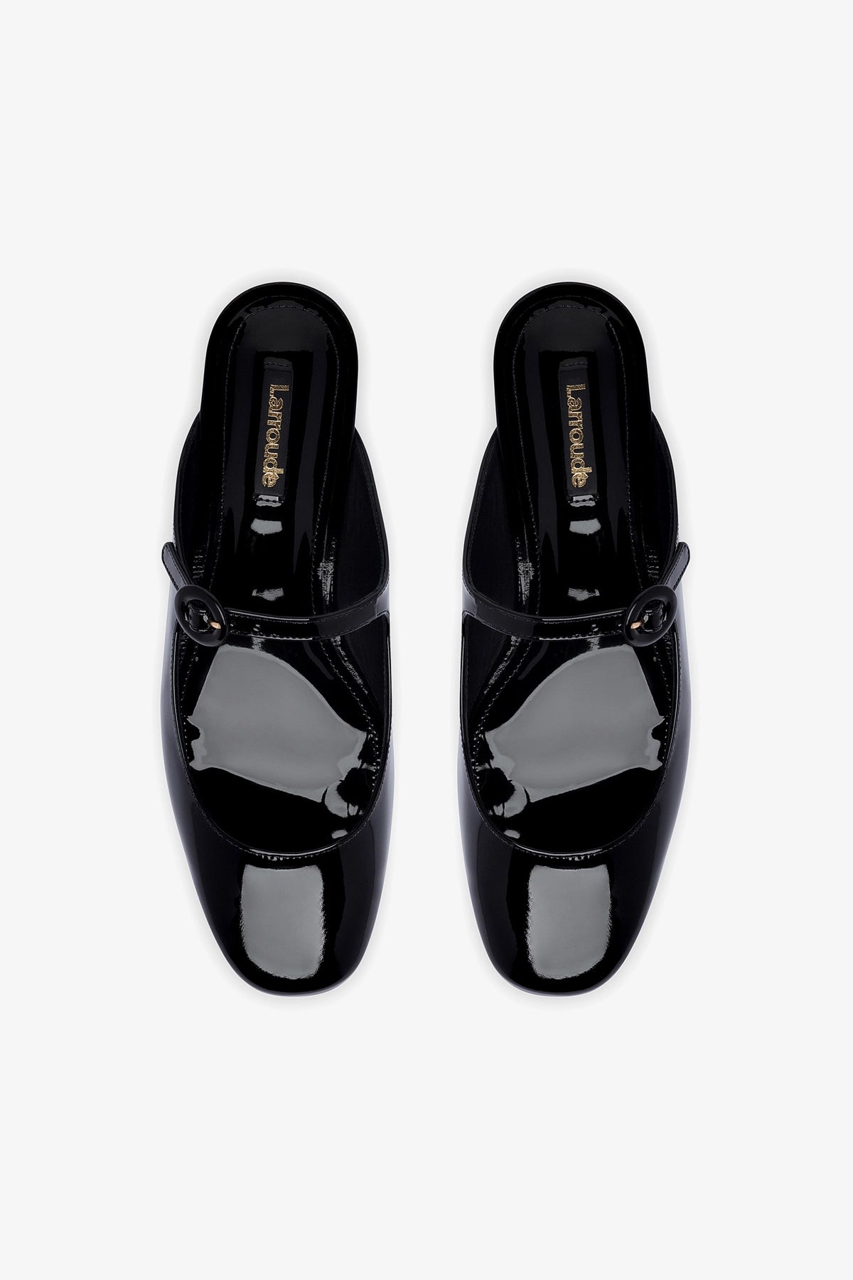 Blair Flat Mule In Black Patent Leather