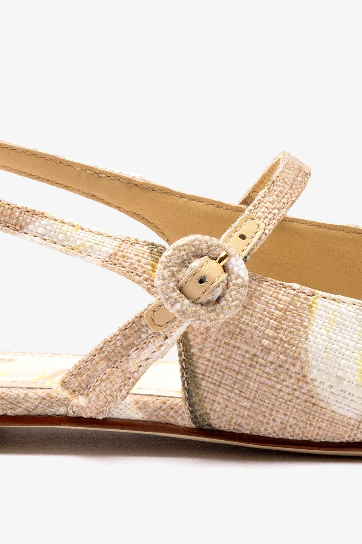 Georgina Ballet Flat In Beige Printed Raffia