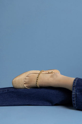 Sapatilha Georgina Milanina Ráfia Bege Womens - Shoes - Flats Larroudé