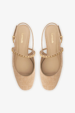 Sapatilha Georgina Milanina Ráfia Bege Womens - Shoes - Flats Larroudé