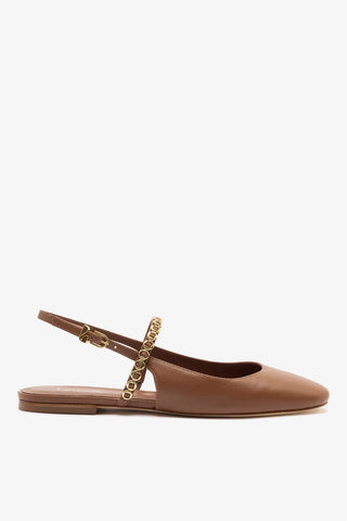 Sapatilha Georgina Milanina Couro Caramelo Womens - Shoes - Flats Larroudé