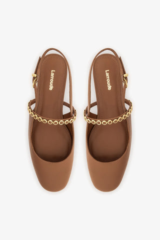 Sapatilha Georgina Milanina Couro Caramelo Womens - Shoes - Flats Larroudé