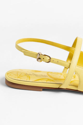 Sapatilha Georgina Couro Amarelo Flat Larroudé