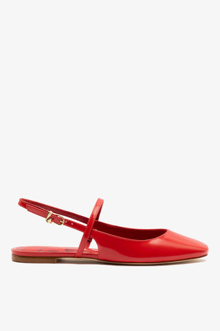 Sapatilha Georgina Couro Verniz Vermelho