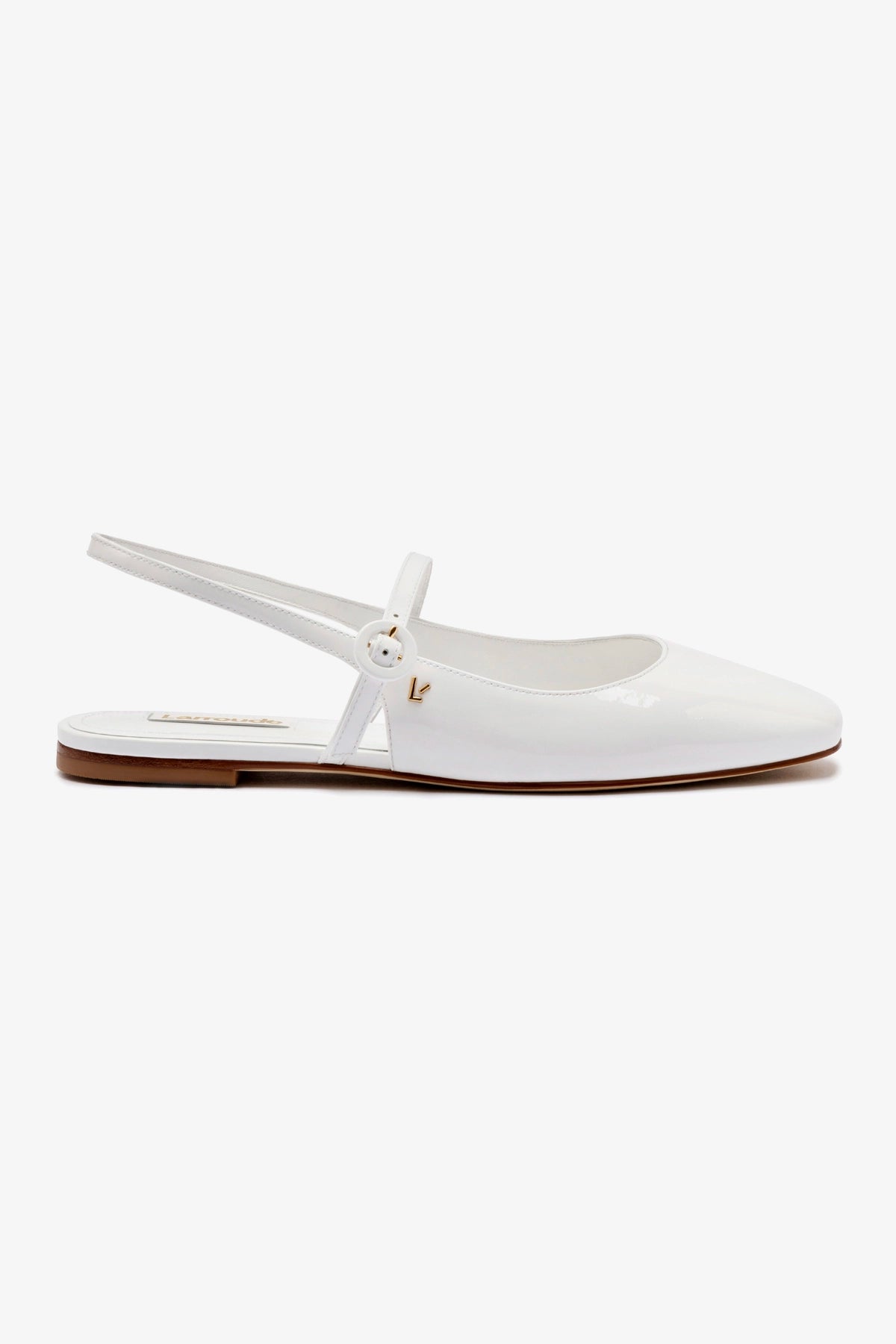 Georgina Ballet Flat In White Patent Leather